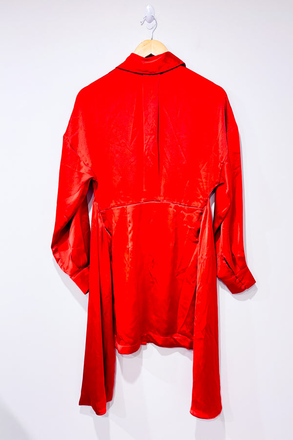 Robe chemise satinée orange (xs)-Dynamite-La Penderie du Paradis 🕊