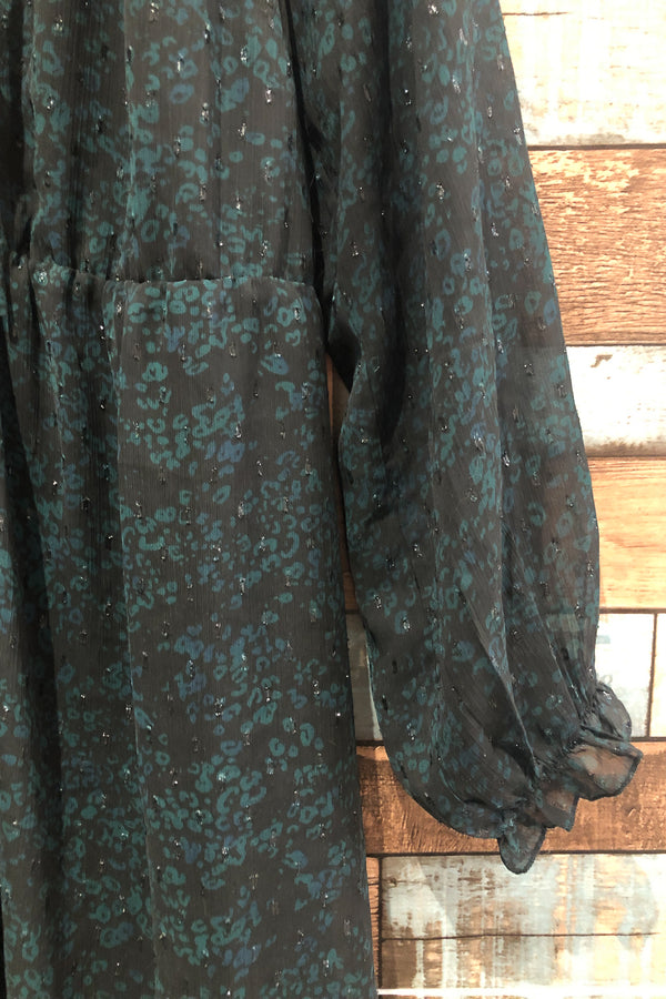 Robe fluide noire et verte (xl) seconde main Addition Elle