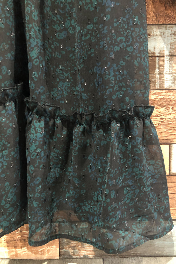Robe fluide noire et verte (xl) seconde main Addition Elle