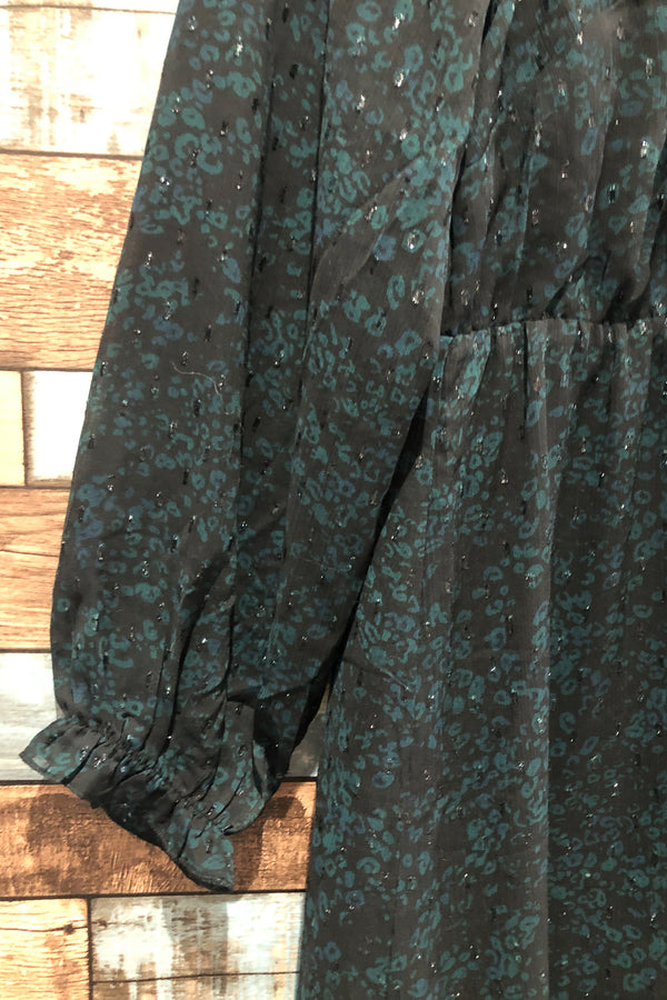 Robe fluide noire et verte (xl) seconde main Addition Elle
