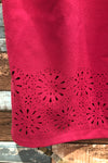 Robe framboise avec dentelle au bas (l) seconde main Banana Republic
