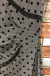 Robe grise motifs carreaux en velours (s) seconde main Le Château