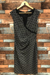 Robe grise motifs carreaux en velours (s) seconde main Le Château