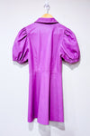 Robe lilas faux cuir avec manches bouffantes (xs)-Zara-La Penderie du Paradis 🕊