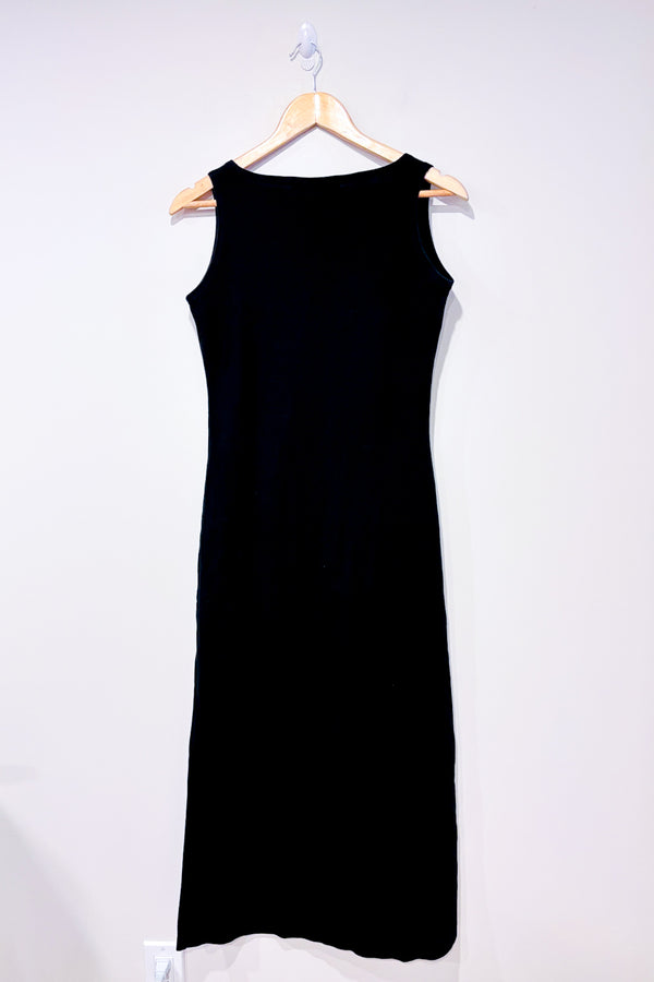 Robe maxi noire en coton (s)-Mezzanote-La Penderie du Paradis 🕊