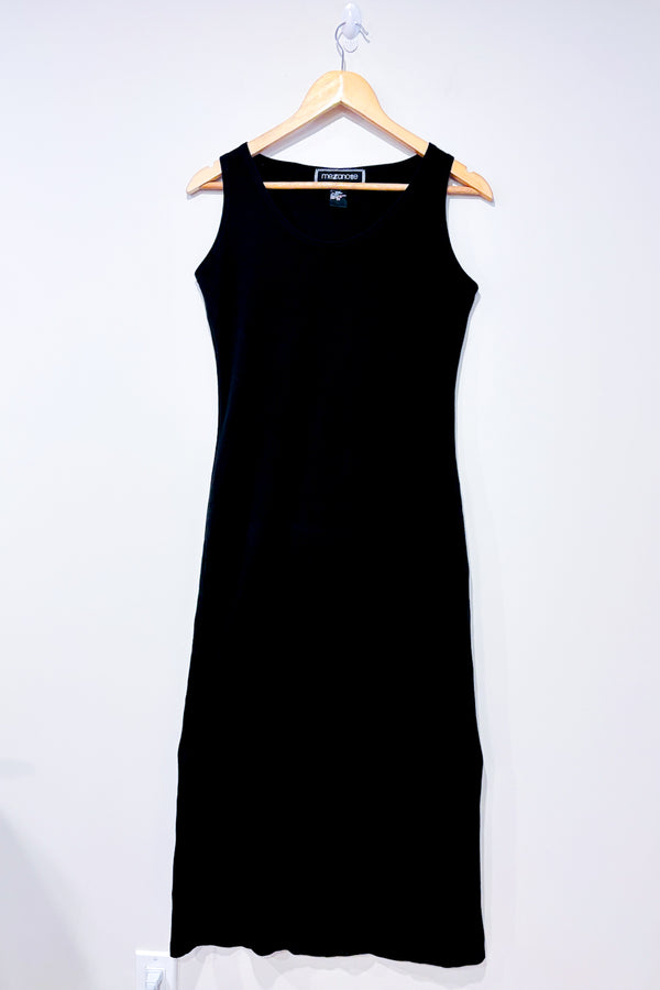Robe maxi noire en coton (s)-Mezzanote-La Penderie du Paradis 🕊