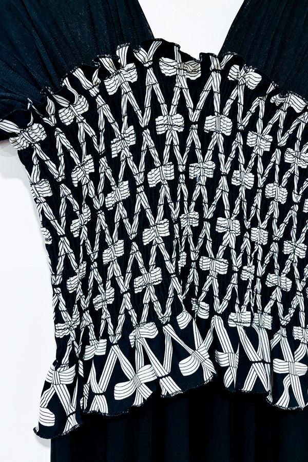 Robe maxi noire motif boucles (2X) -- La Penderie du Paradis ?