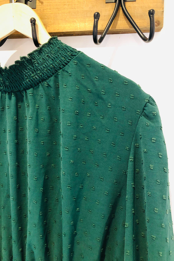 Robe maxi texturĂ©e vert forĂȘt (1X) seconde main SHEIN