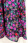 Robe midi noire et rose fleurie (l) seconde main Calvin Klein