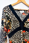 Robe motif fleurs et léopard (m) seconde main ESHA Design