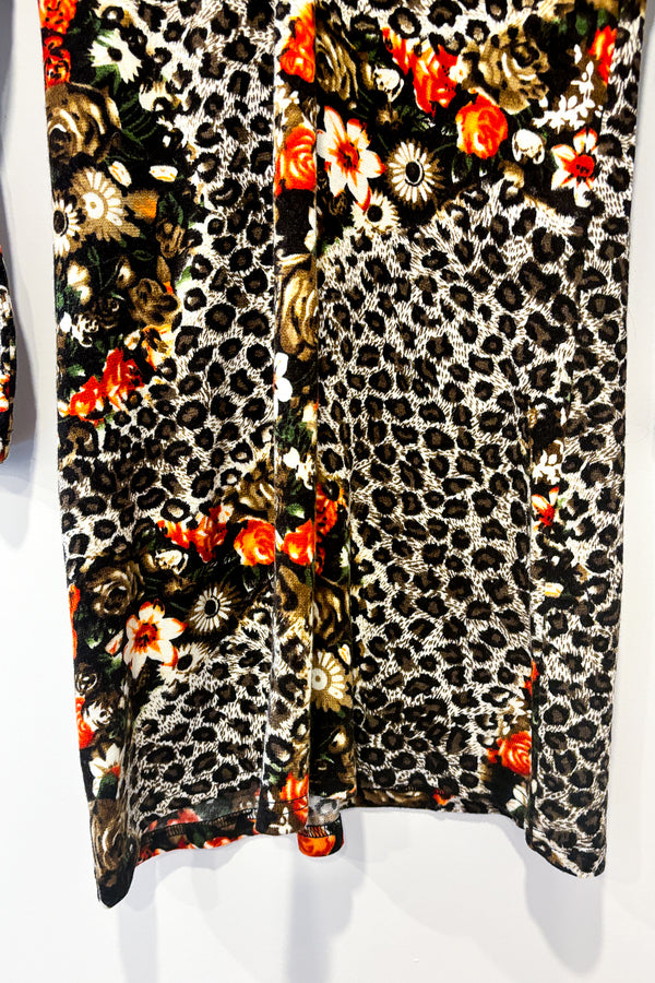 Robe motif fleurs et léopard (m) seconde main ESHA Design