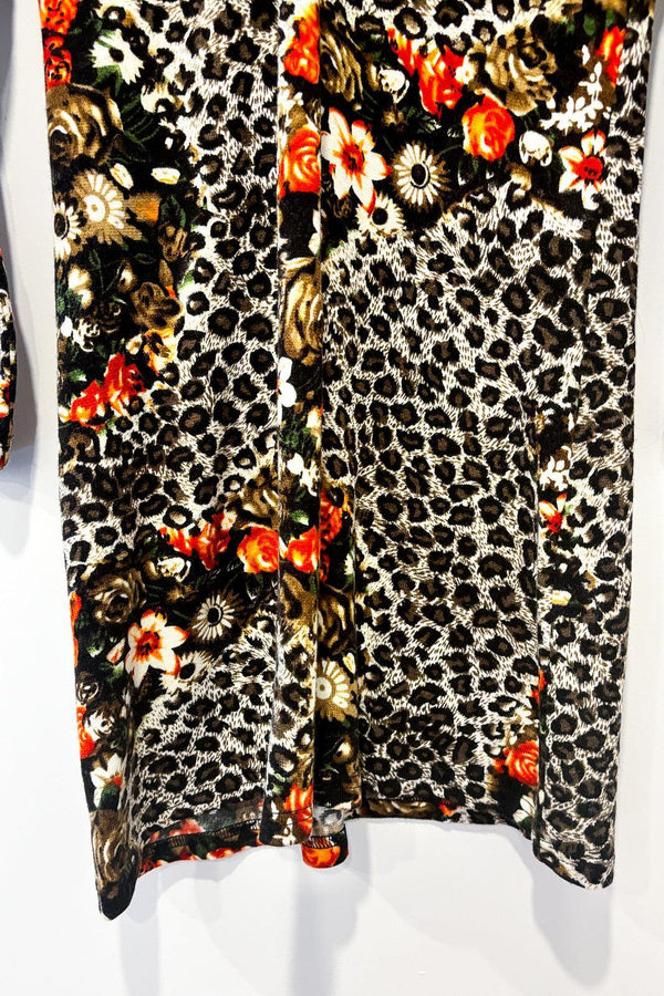 Robe motif fleurs et léopard (m) seconde main ESHA Design