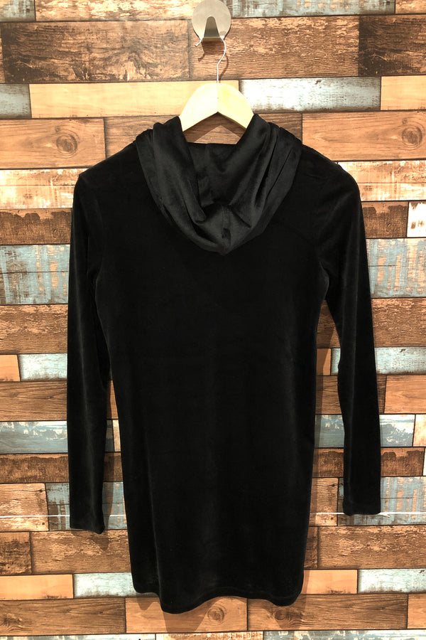 Robe noire en velours avec capuchon (xs) seconde main Garage