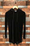 Robe noire en velours avec capuchon (xs) seconde main Garage
