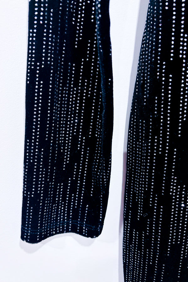 Robe noire en velours avec pierres scintillantes (m)-h:ours-La Penderie du Paradis đ