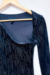 Robe noire en velours avec pierres scintillantes (m)-h:ours-La Penderie du Paradis đ