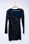 Robe noire en velours avec pierres scintillantes (m)-h:ours-La Penderie du Paradis đ