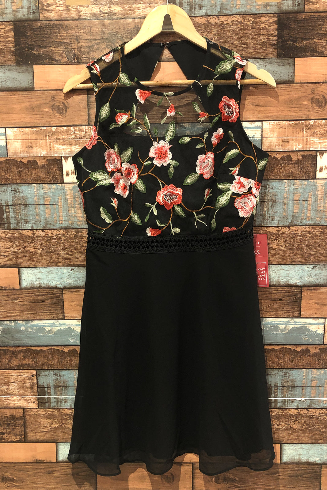 Black floral dress (m) Truth and Fable Online thrift store