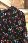 Robe noire fleurie (s) seconde main Dynamite