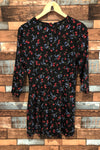 Robe noire fleurie (s) seconde main Dynamite