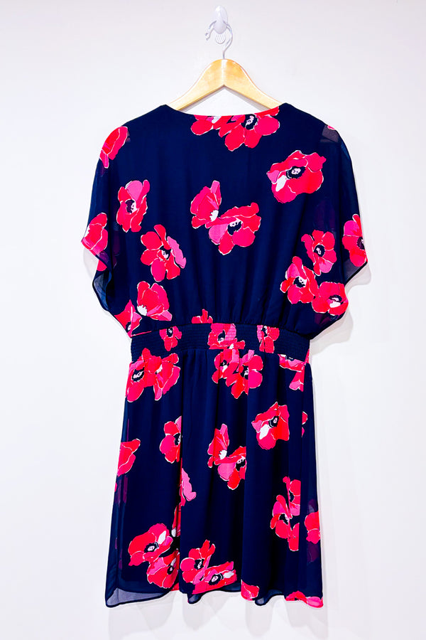 Robe marine fleurie* seconde main - Reitmans- La Penderie du Paradis