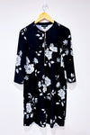 Robe noire fleurie seconde main - I.N.C. International Concepts- La Penderie du Paradis