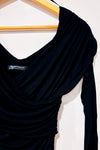 Robe noire ajustée froncée* seconde main - Rinascimento- La Penderie du Paradis