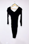 Robe noire ajustée froncée* seconde main - Rinascimento- La Penderie du Paradis