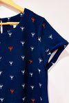 Robe côtelée marine motif homards* seconde main - Yumi- La Penderie du Paradis