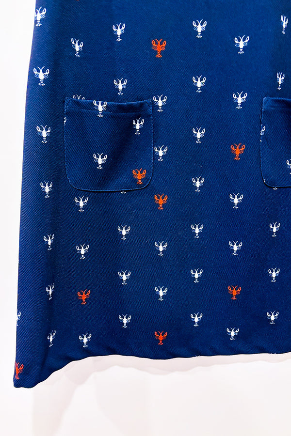 Robe côtelée marine motif homards* seconde main - Yumi- La Penderie du Paradis