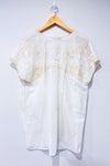 Tunique robe beige avec broderies fleuries * seconde main - Zara- La Penderie du Paradis