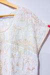 Tunique robe beige avec broderies fleuries * seconde main - Zara- La Penderie du Paradis