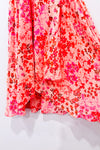Robe midi fluide rose fleurie cache-coeur * seconde main - DKNY- La Penderie du Paradis
