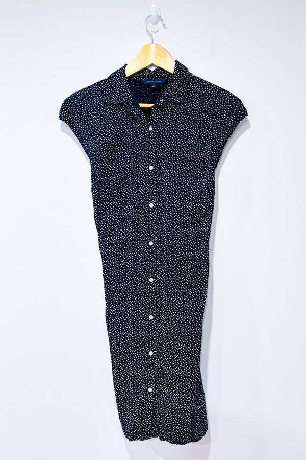 Robe chemise noire à pois * seconde main - Tommy Hilfiger- La Penderie du Paradis