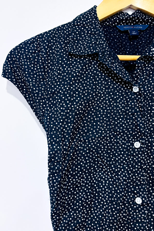 Robe chemise noire à pois * seconde main - Tommy Hilfiger- La Penderie du Paradis