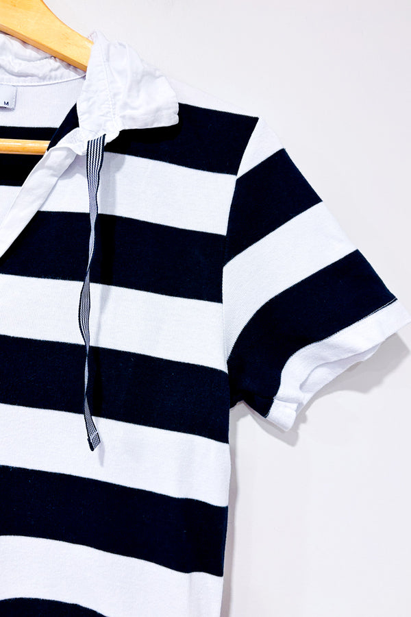 Robe polo marine et blanche rayée seconde main - Sable et Mer- La Penderie du Paradis