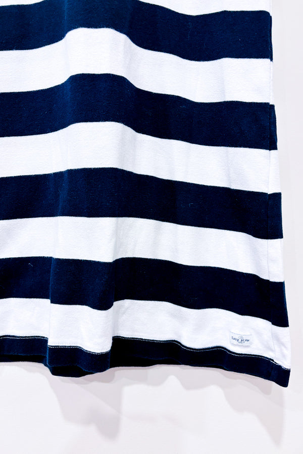 Robe polo marine et blanche rayée seconde main - Sable et Mer- La Penderie du Paradis