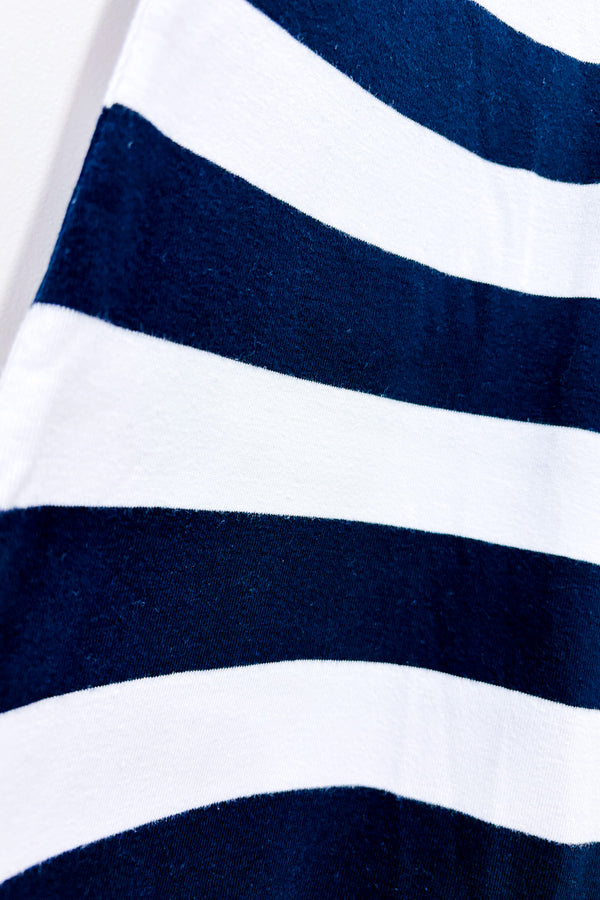 Robe polo marine et blanche rayée seconde main - Sable et Mer- La Penderie du Paradis
