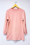 Robe crewneck coton ouaté rose pâle seconde main - H&M- La Penderie du Paradis