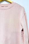Robe crewneck coton ouaté rose pâle seconde main - H&M- La Penderie du Paradis