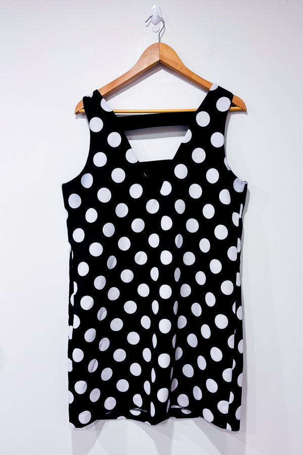 Robe noire à pois seconde main - Reitmans- La Penderie du Paradis
