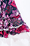 Robe semi-transparente rouge et noire fleurie* seconde main - Terra Nostra- La Penderie du Paradis