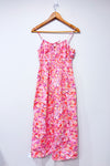 Robe midi rose fleurie* seconde main - H&M- La Penderie du Paradis