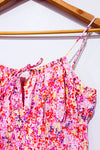 Robe midi rose fleurie* seconde main - H&M- La Penderie du Paradis