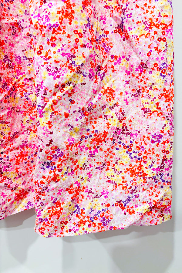 Robe midi rose fleurie* seconde main - H&M- La Penderie du Paradis