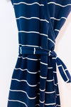 Robe portefeuille polo rayée marine et blanche seconde main - Tommy Hilfiger- La Penderie du Paradis