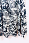 Robe portefeuille fluide noire et blanche à motif feuilles* seconde main - Tristan- La Penderie du Paradis