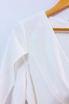 Robe portefeuille blanche à manches volantes* seconde main - DKNY- La Penderie du Paradis