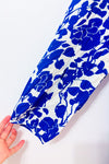 Robe midi bleue et blanche fleurie* seconde main - Only- La Penderie du Paradis