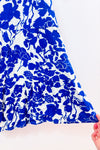 Robe midi bleue et blanche fleurie* seconde main - Only- La Penderie du Paradis